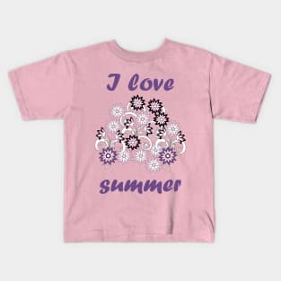 I love summer blue Kids T-Shirt